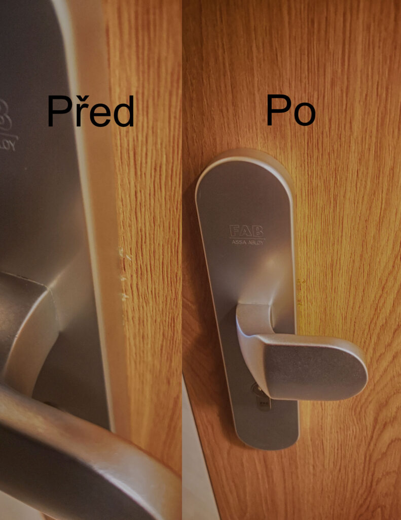 Retuš poškrábaní dveří